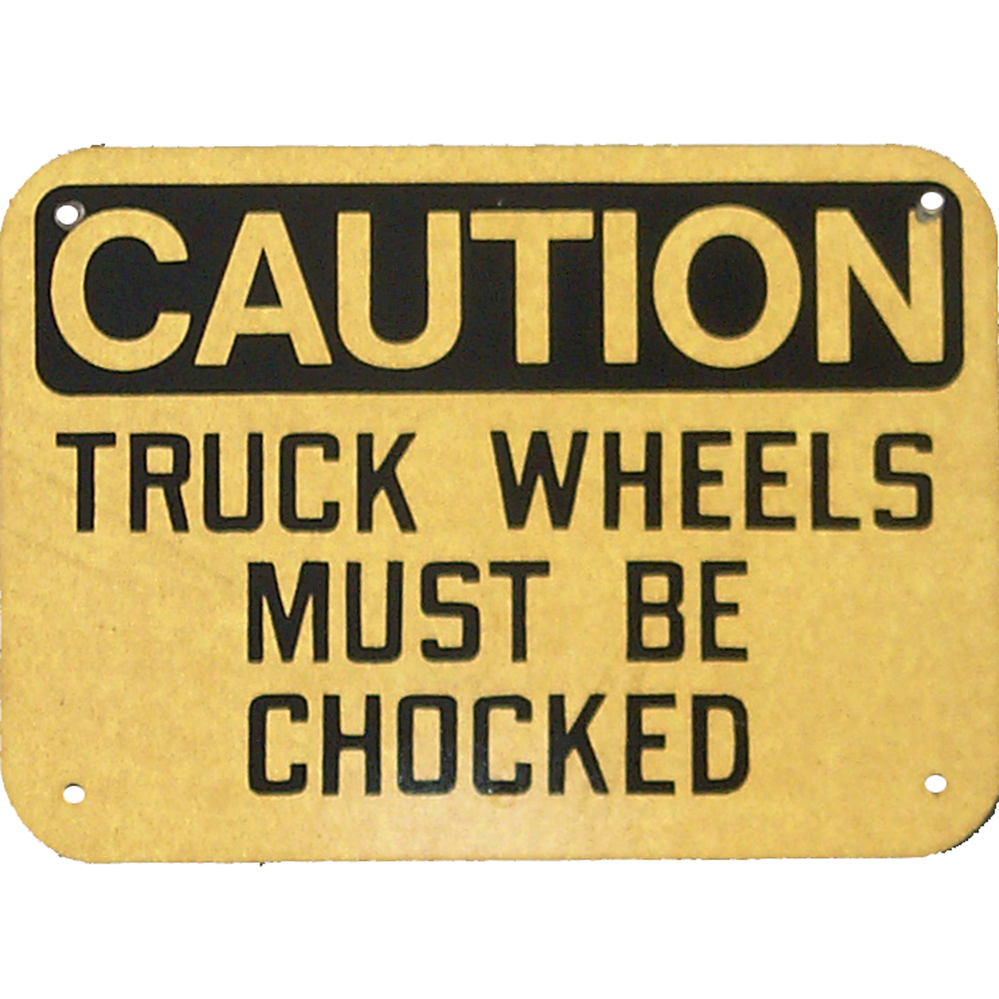 Durable Corporation, Aluminum Wheel Chock Safety Sign, Height 14 in, Width 10 in, Model# MBSS-1015